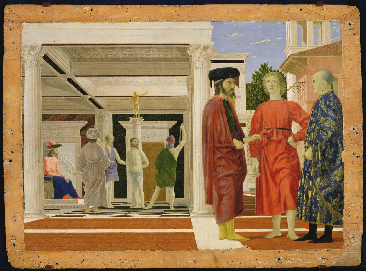 A Flagelação de Cristo, c.1463-4 (têmpera sobre painel)polonês autorstwa Piero della Francesca