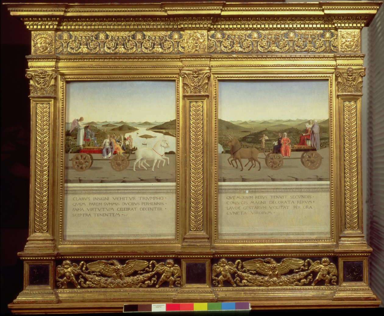Triumfy księcia Federico da Montefeltro (1422-82) i Battisty Sforzy, ok. 1465 (tempera na płycie) autorstwa Piero della Francesca
