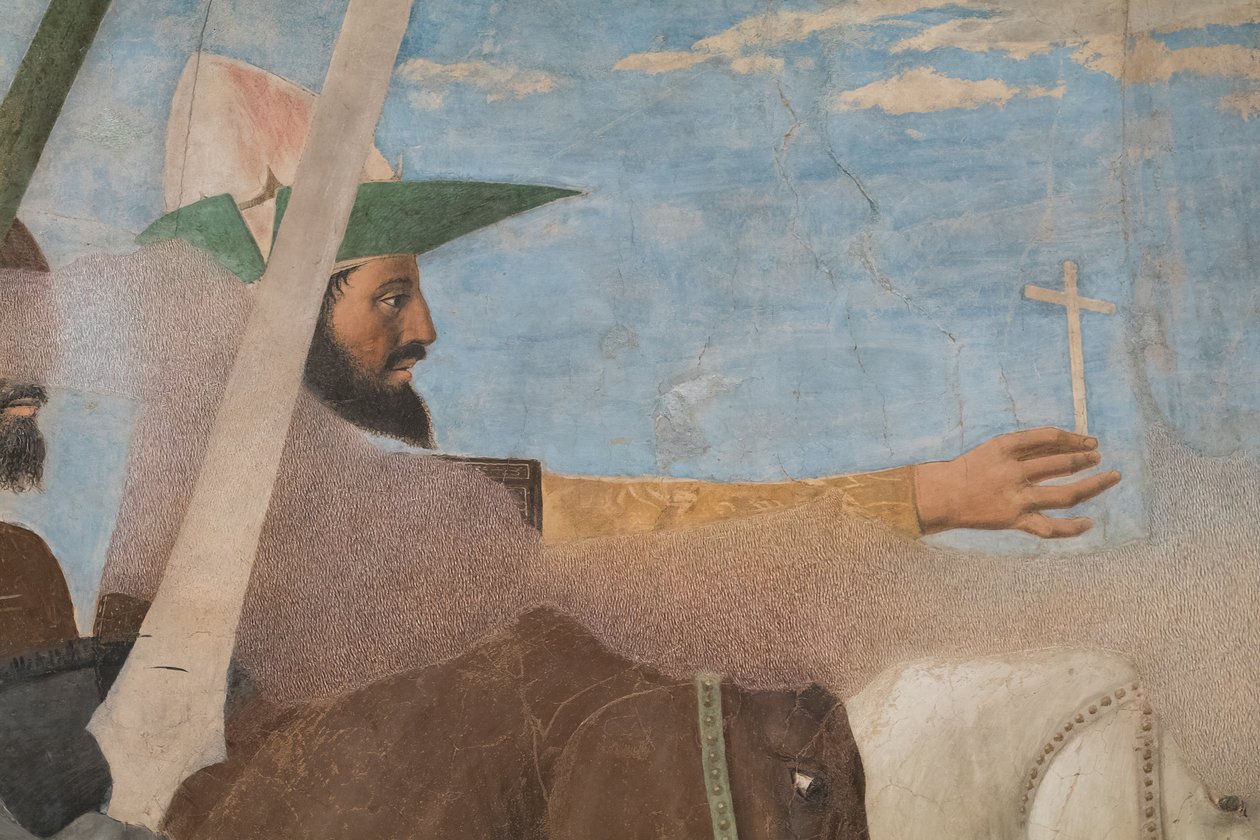 Zwycięstwo Konstantyna nad Maksencjuszem, detal ze zwycięskim Konstantynem autorstwa Piero della Francesca
