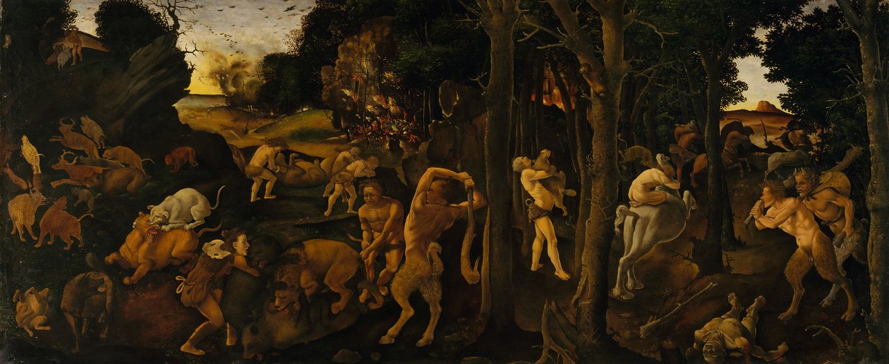 Scena myśliwska, ok. godz. 1494-1500. autorstwa Piero di Cosimo