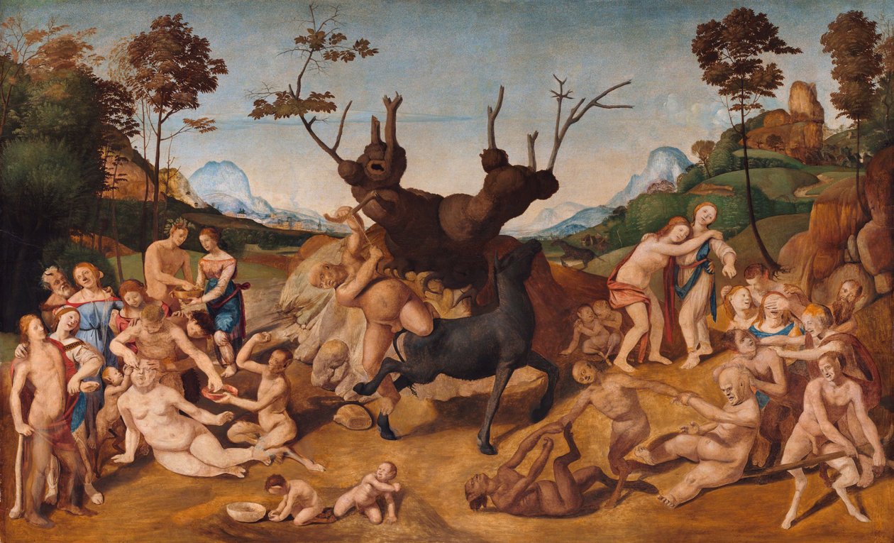 Włoski: Historia Silenosa, scena: Nieszczęścia Silenusa autorstwa Piero di Cosimo