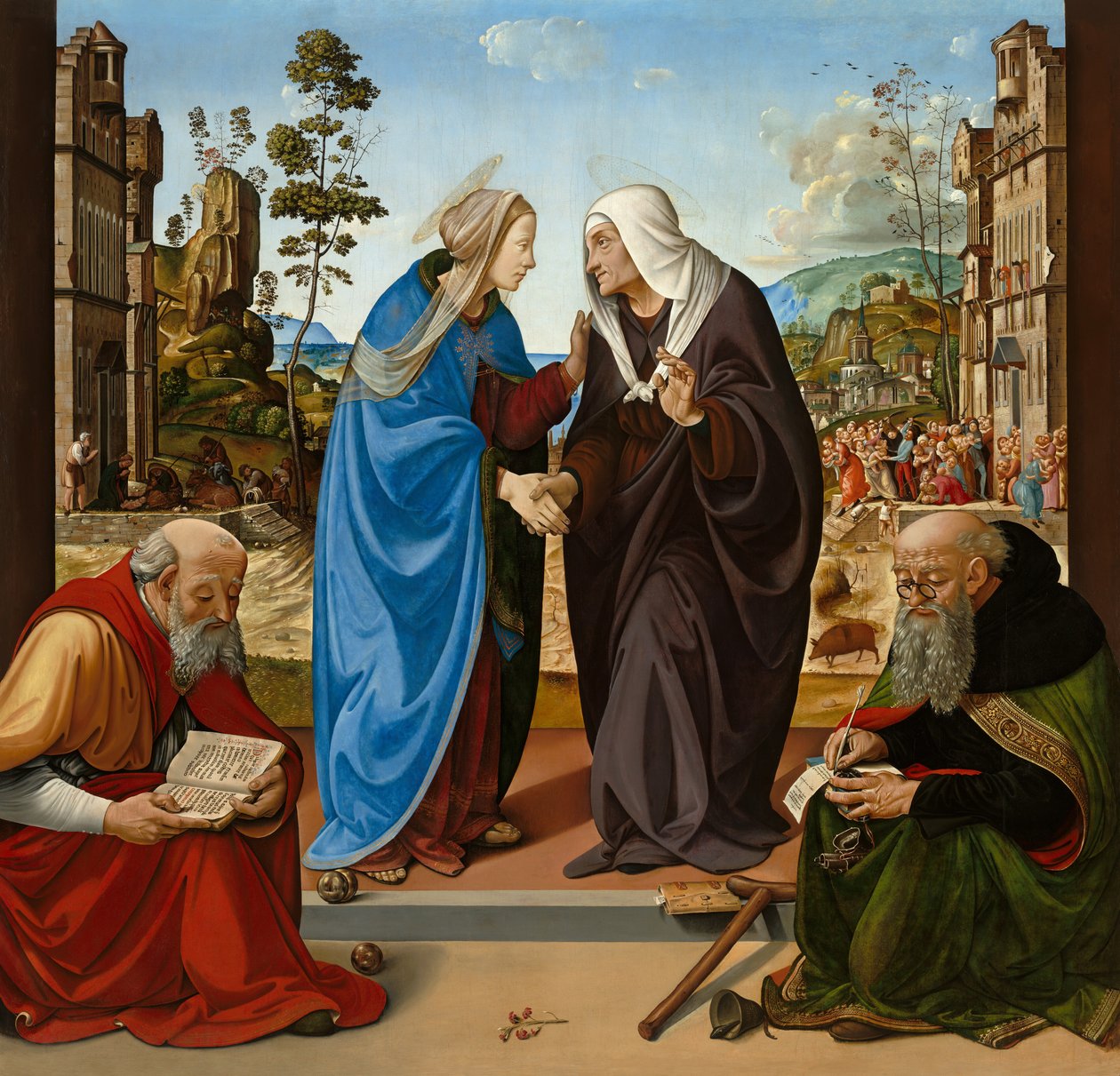 Nawiedzenie u św. Mikołaja i św. Antoniego Opata autorstwa Piero di Cosimo