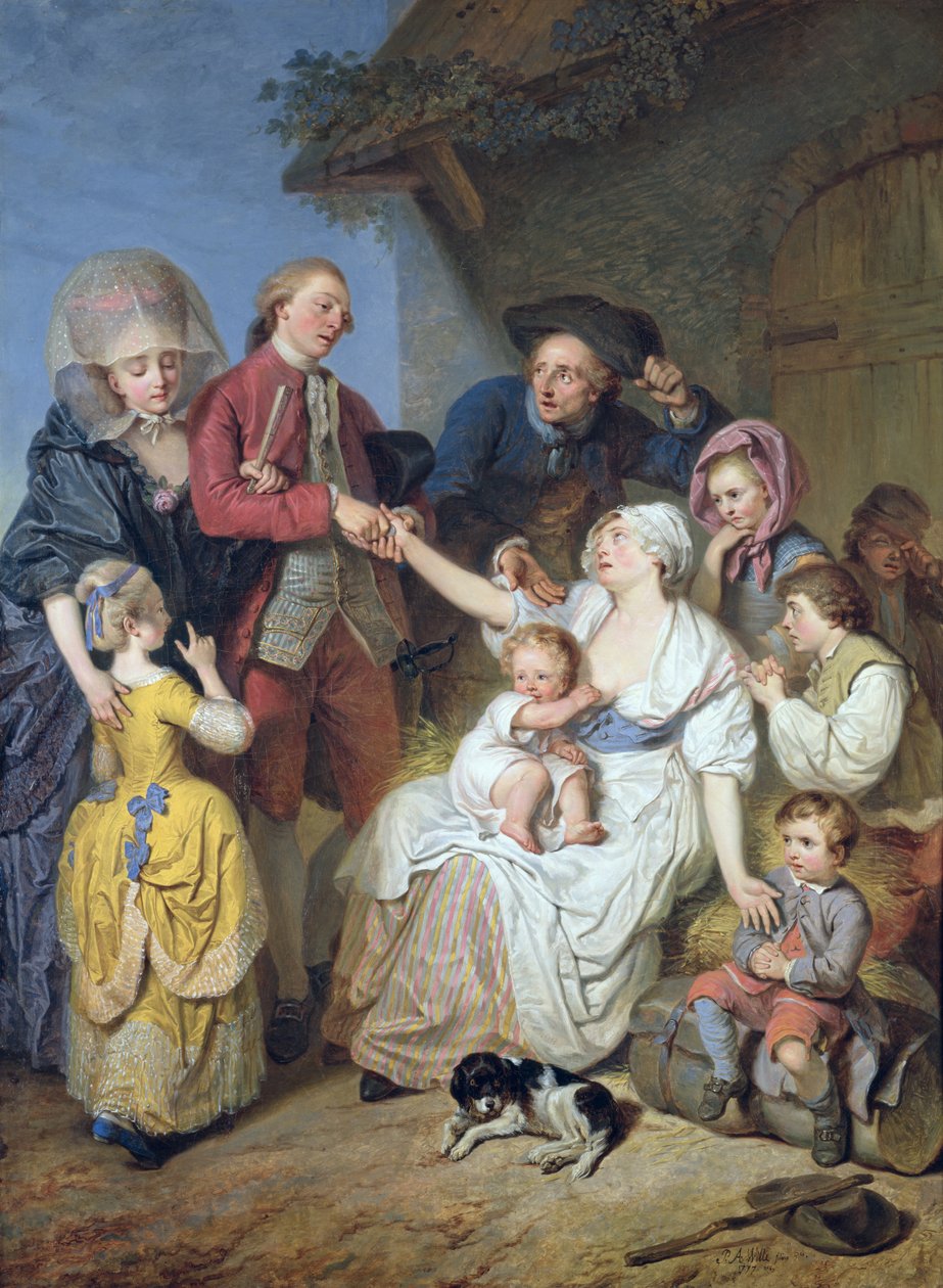 Dobroczynność, 1777 autorstwa Pierre Alexandre Wille