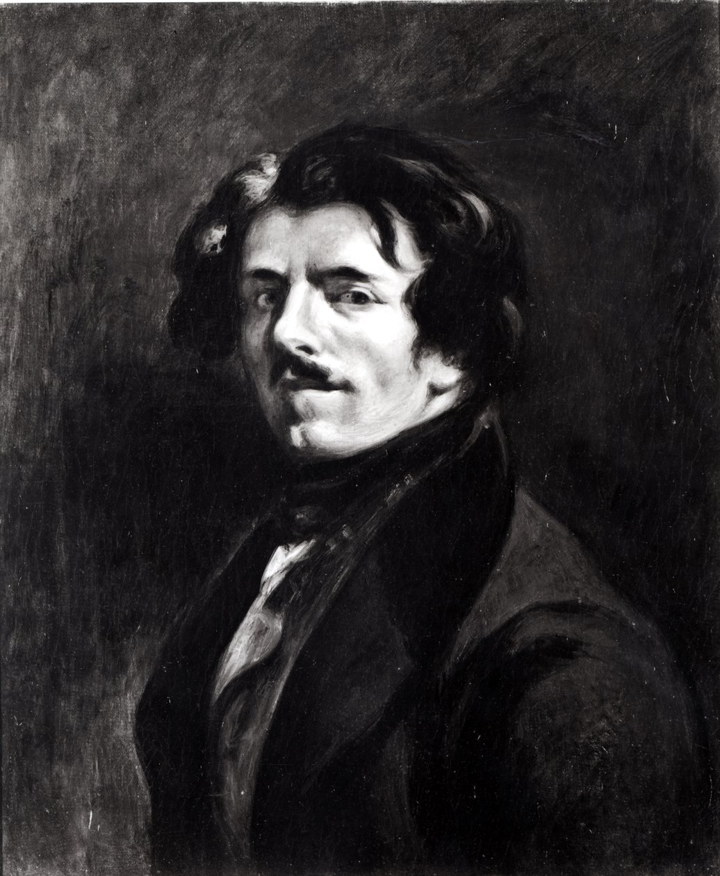 Portret Eugene Delacroix (1798-1863) po autoportrecie z 1834, 1874 autorstwa Pierre Andrieu