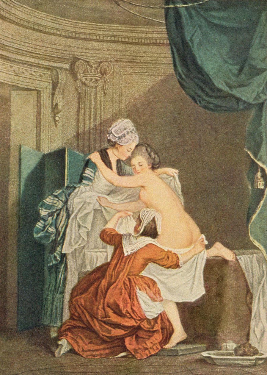 Łaźnia, rycina Nicolas Francois Regnault autorstwa Pierre Antoine Baudouin