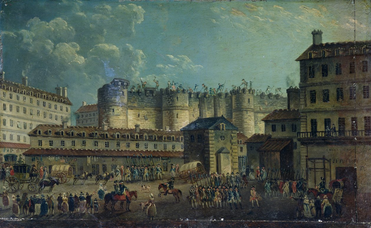 Zburzenie Bastylii w 1789 r. autorstwa Pierre Antoine Demachy