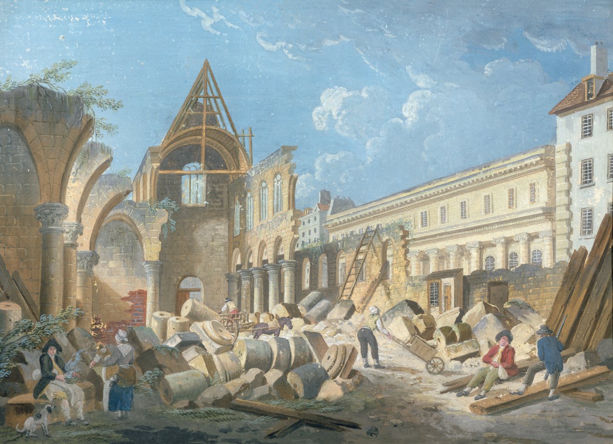 Rozbiórka Couvent des Cordeliers, ok. 1802 autorstwa Pierre Antoine Demachy