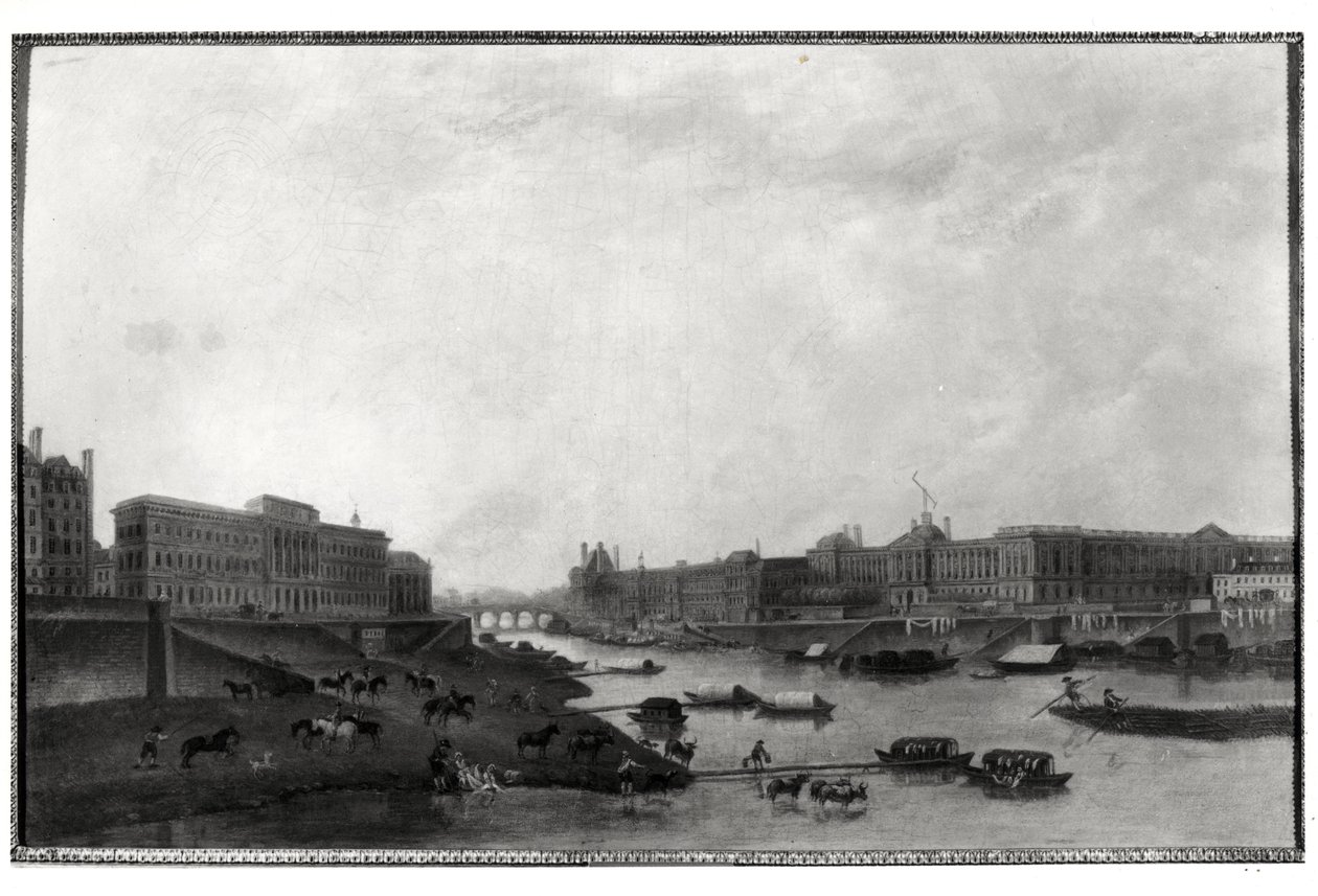 Widok na Paryż z mostu Pont-Neuf, ok. 1800 autorstwa Pierre Antoine Demachy