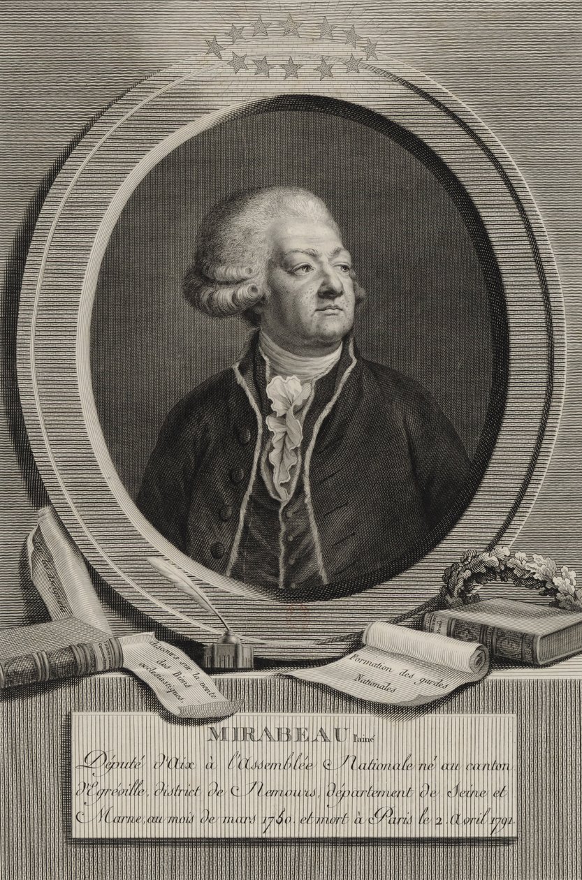 Portret Honoré-Gabriela Riqueti, hrabiego Mirabeau autorstwa Pierre Audouin