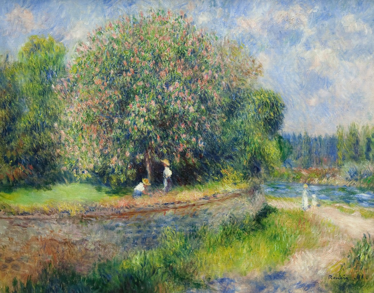  Bluhender RosskastanienbaumnAngielski: Horse-chestnut Tree in flowernFrancuski: Le marronnier en fleursn: n autorstwa Pierre Auguste Renoir