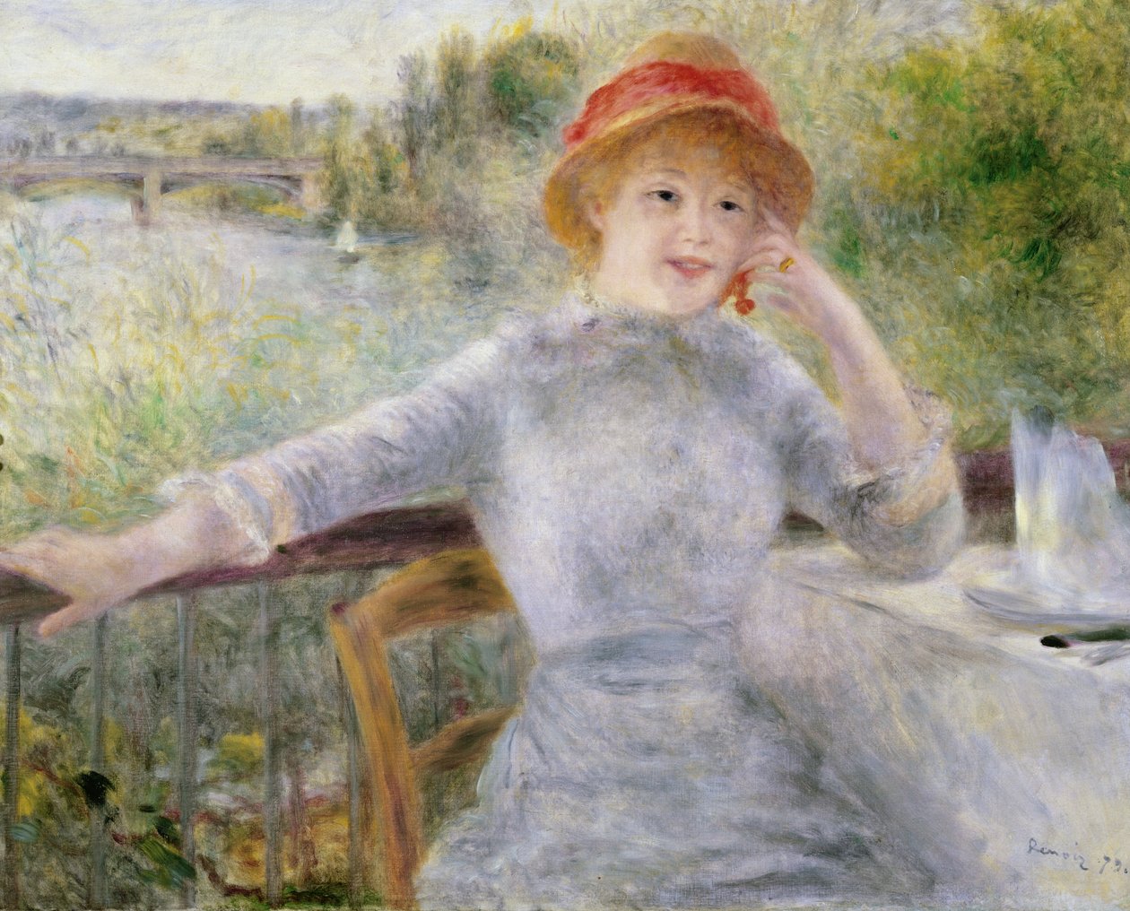 Alphonsine Fournaise (1845-1937) w Grenouillere, 1879 autorstwa Pierre Auguste Renoir