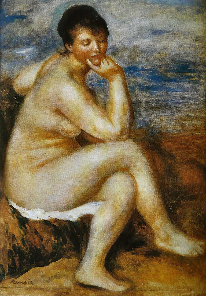 Kąpiący się na skale autorstwa Pierre Auguste Renoir