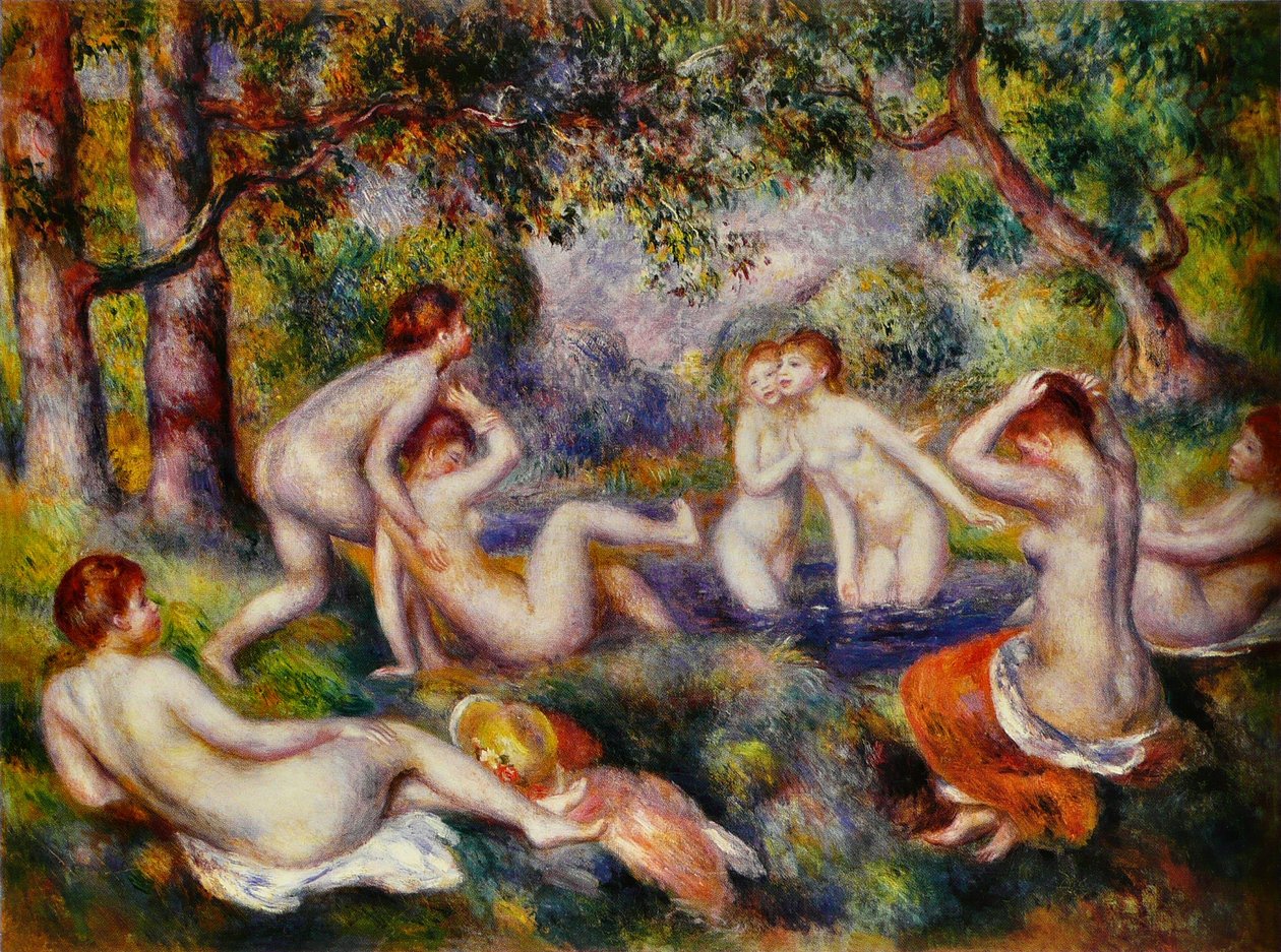 Kąpiących się w lesie autorstwa Pierre Auguste Renoir