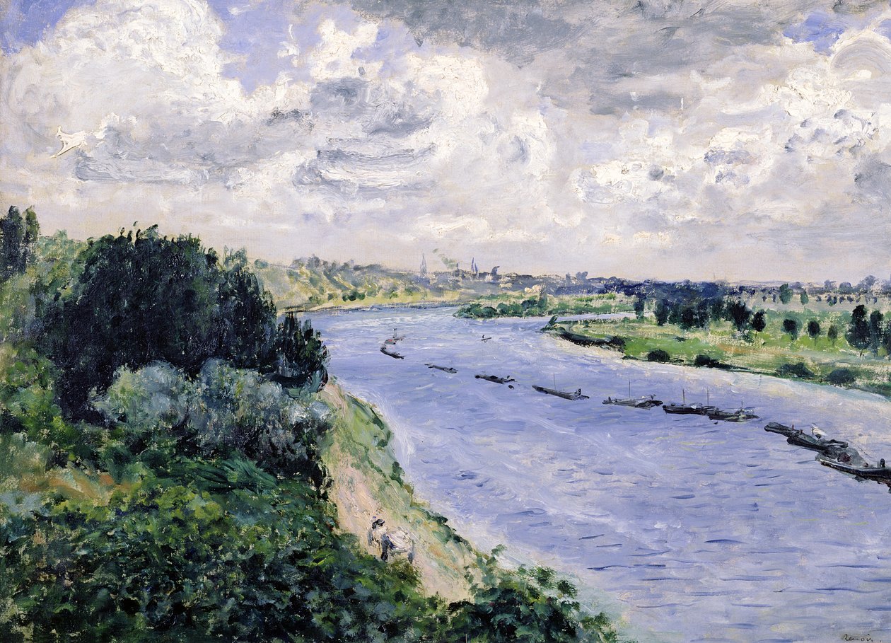 Barki na Sekwanie, ok. 1869 autorstwa Pierre Auguste Renoir