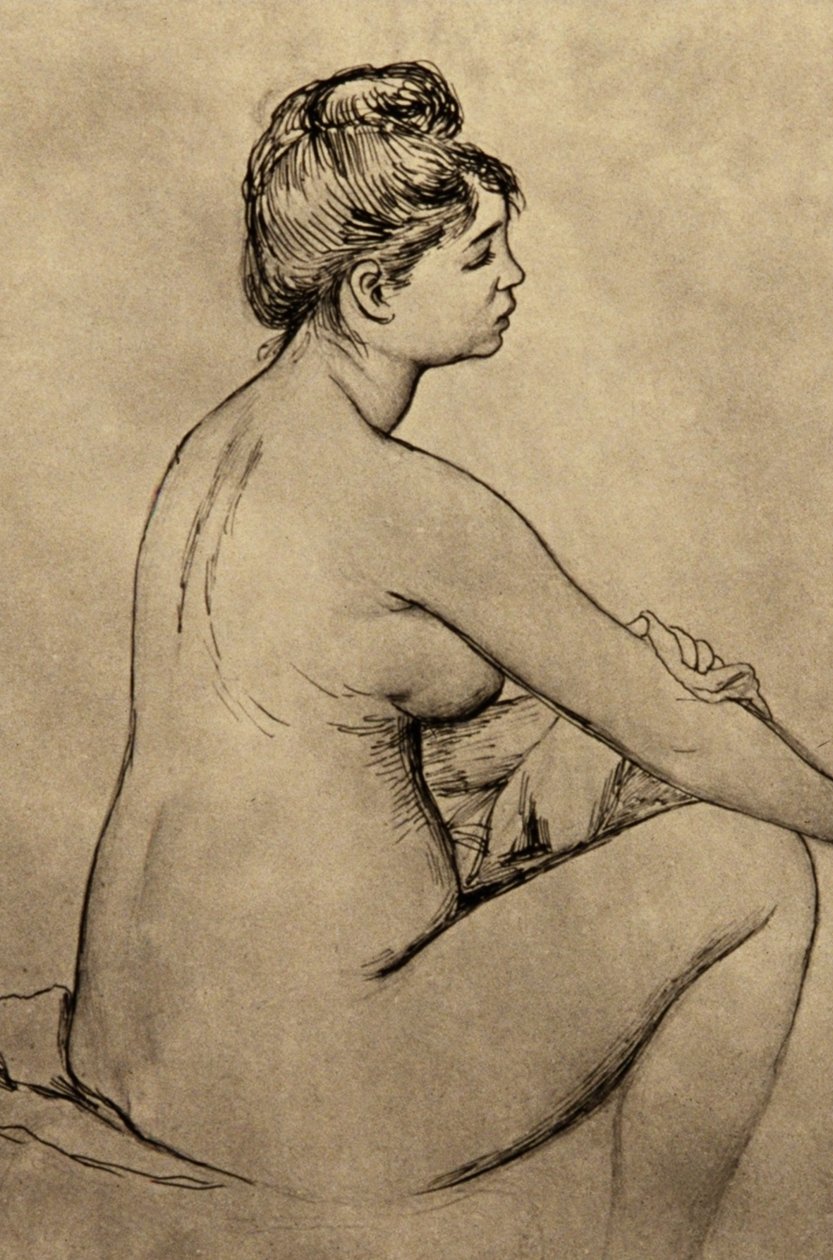 Kąpiąca się sama suszy autorstwa Pierre Auguste Renoir