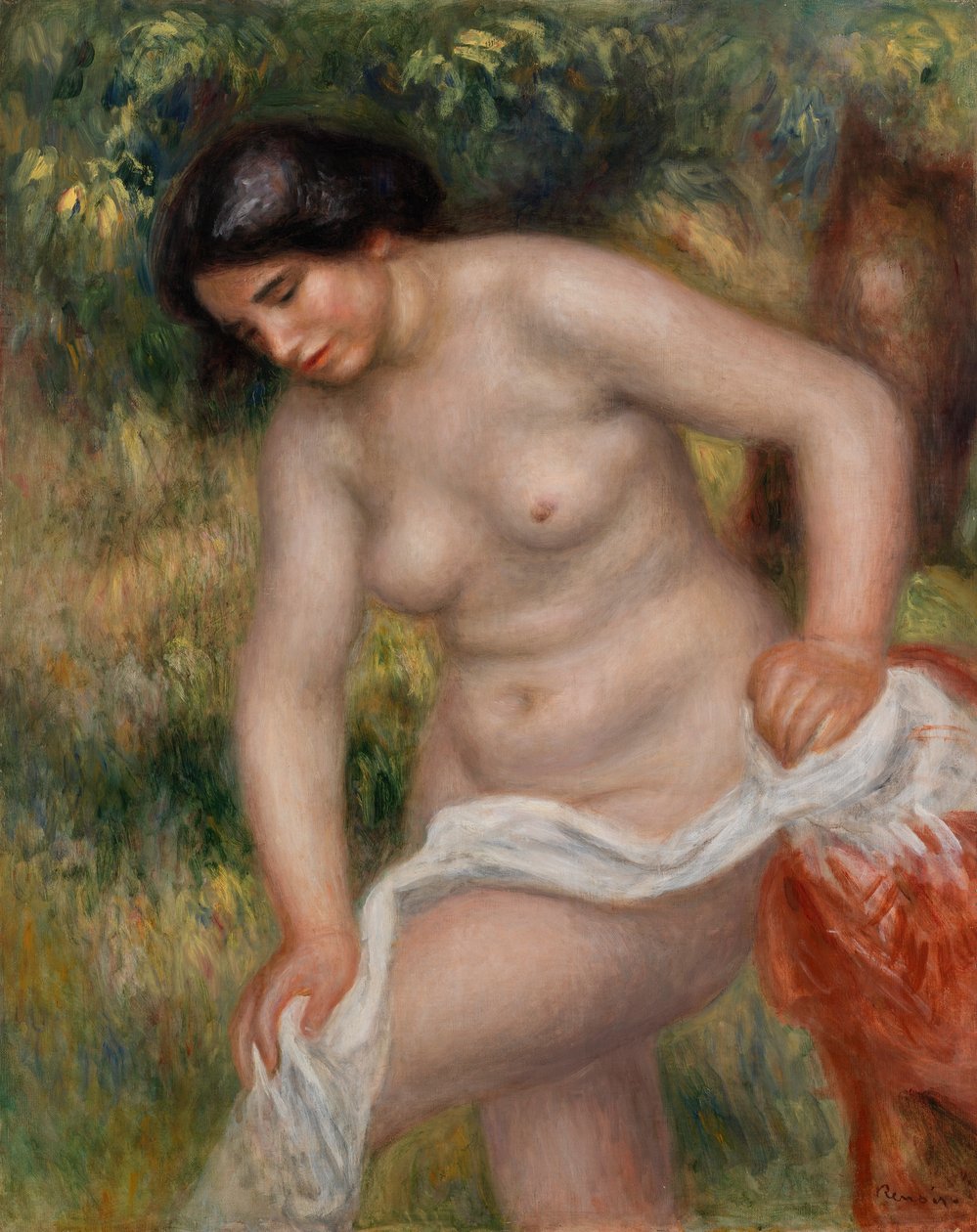 Kąpiąca się kobieta susząca się autorstwa Pierre Auguste Renoir