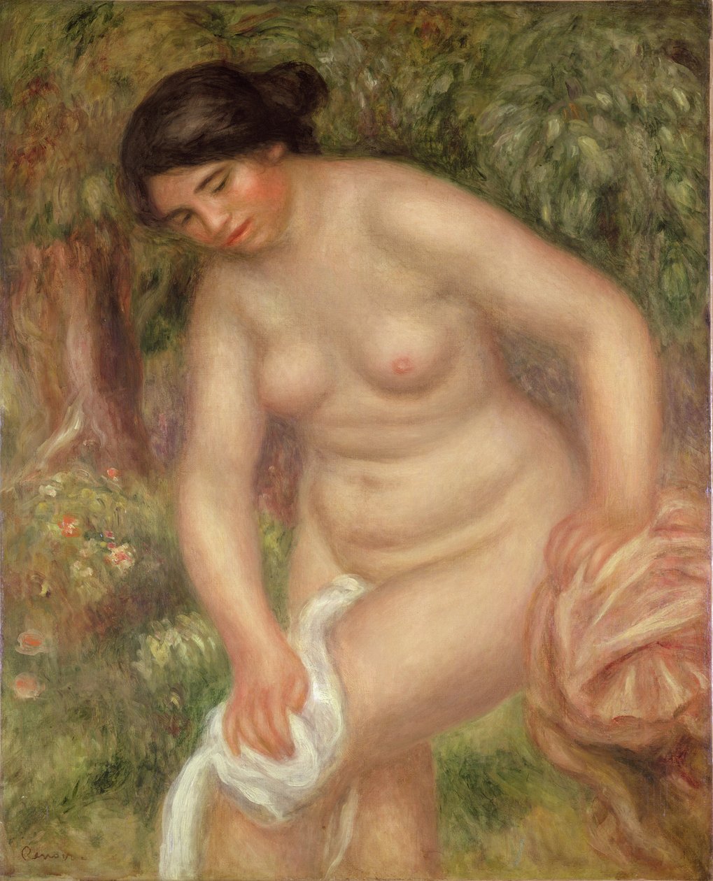 Kąpiąca się kobieta susząca się, 1895 autorstwa Pierre Auguste Renoir
