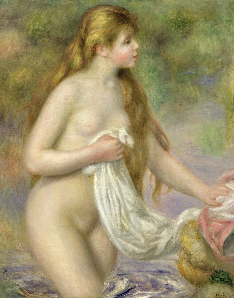 Kąpiący się z długimi włosami, ok. 1895 autorstwa Pierre Auguste Renoir