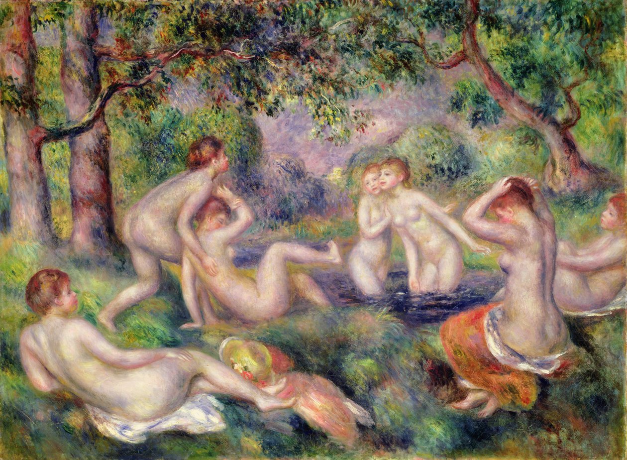 Kąpiący się w lesie, ok. 1897 r. autorstwa Pierre Auguste Renoir