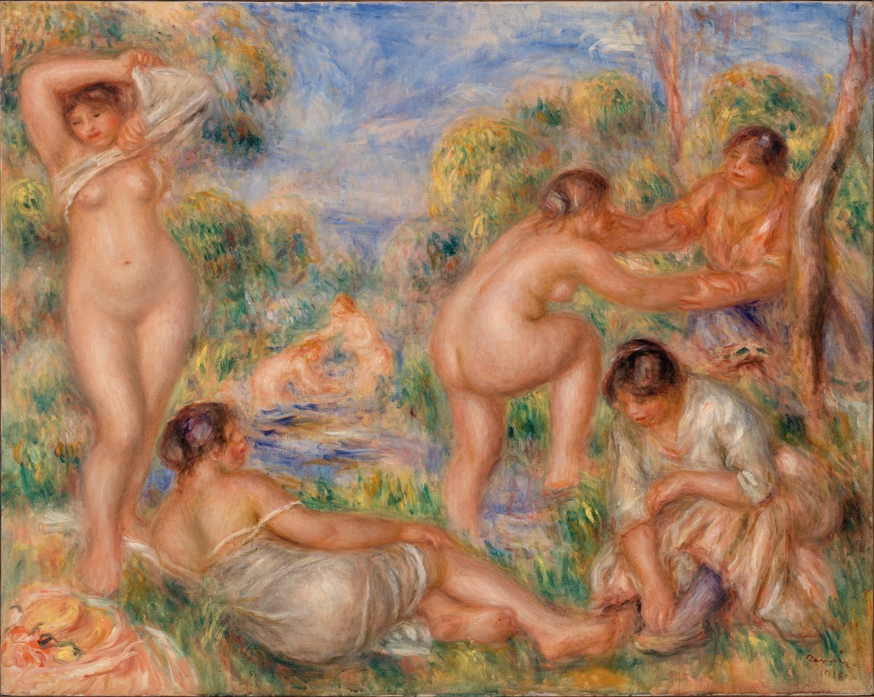 Grupa kąpielowa autorstwa Pierre Auguste Renoir