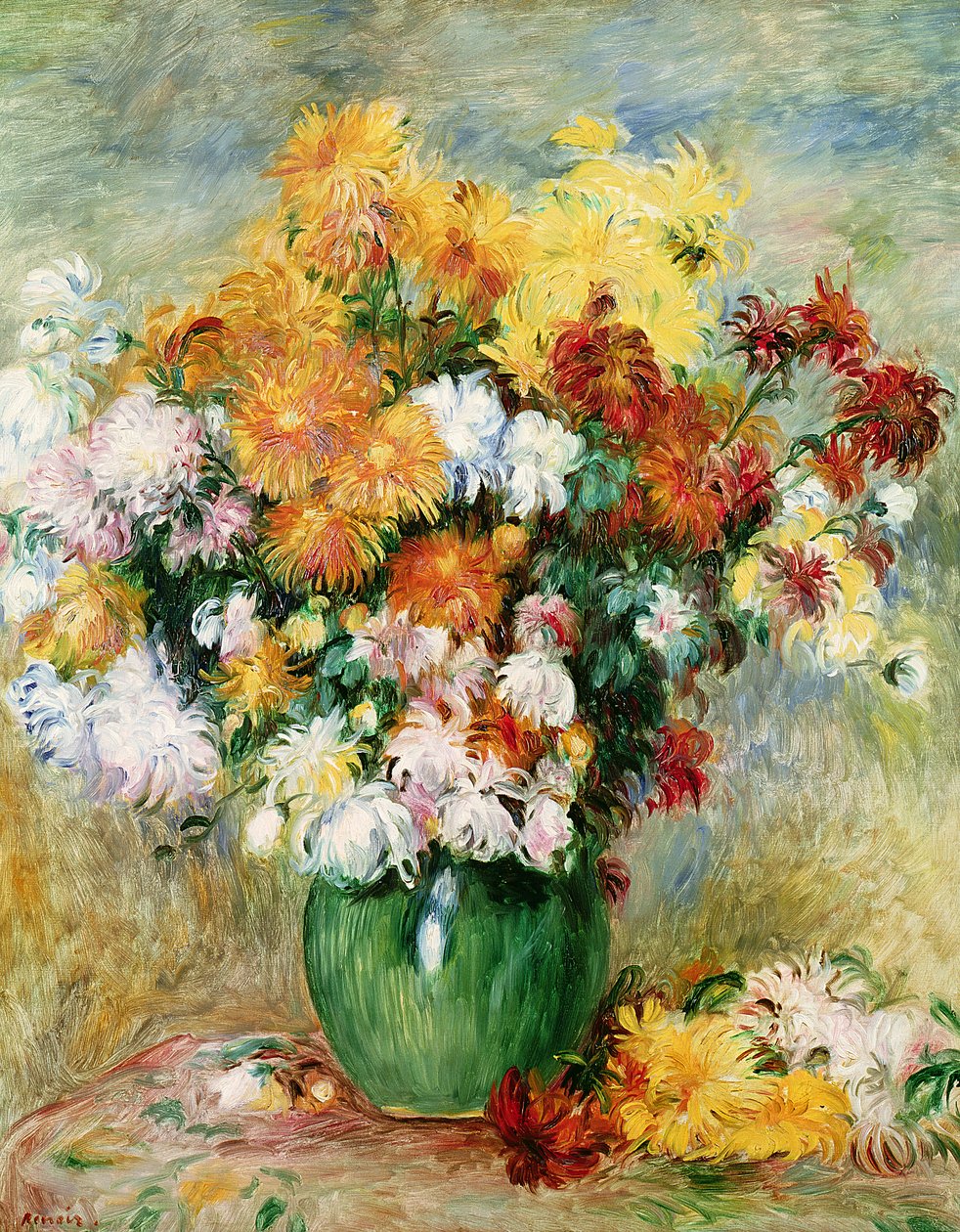Bukiet chryzantem, ok.1884 autorstwa Pierre Auguste Renoir