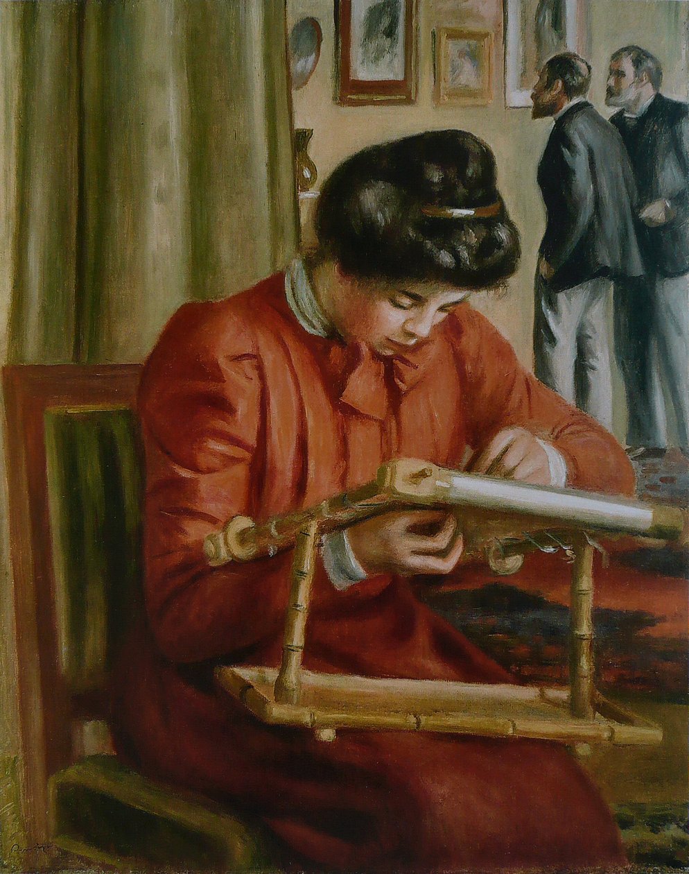 Haftowanie Christine Lerolle autorstwa Pierre Auguste Renoir