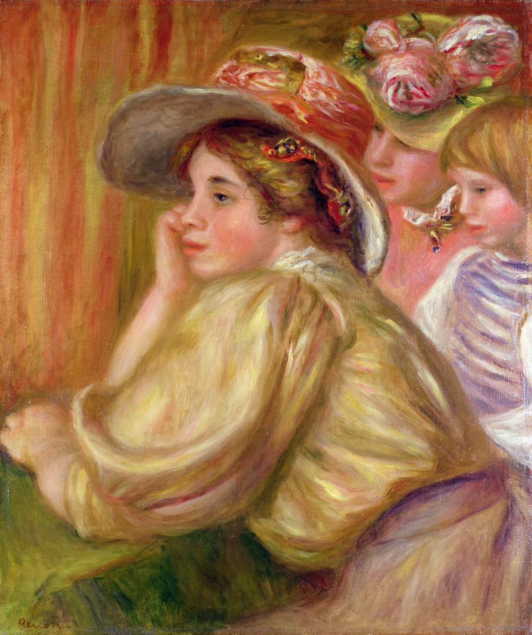 Coco i dwoje służących, 1910 autorstwa Pierre Auguste Renoir