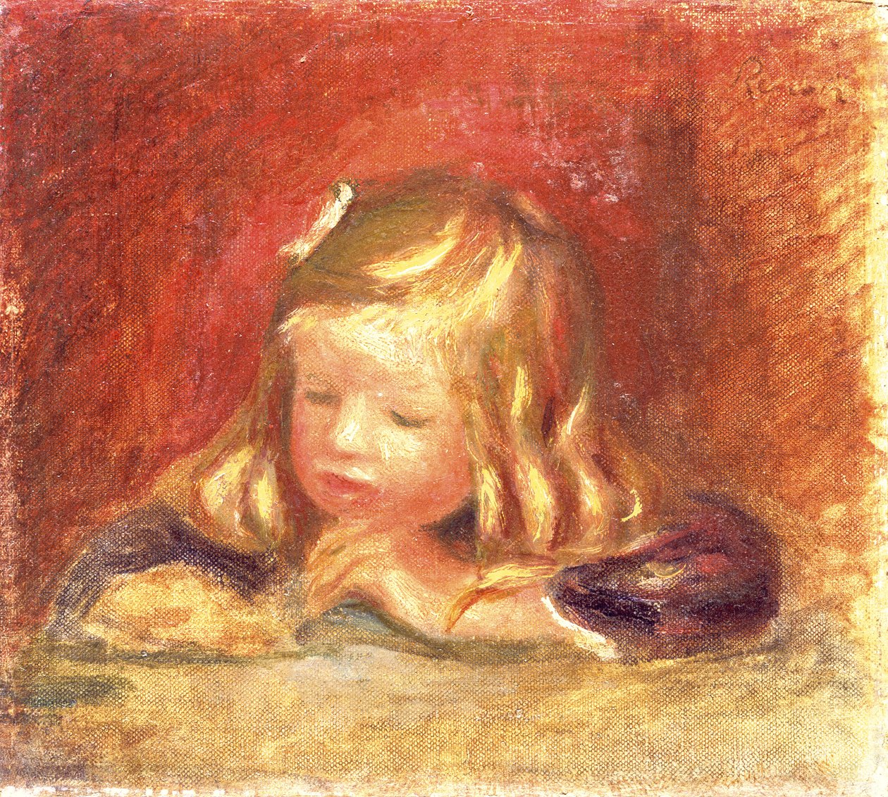 Coco przy stole (Claude Renoir Reading) 1905 autorstwa Pierre Auguste Renoir