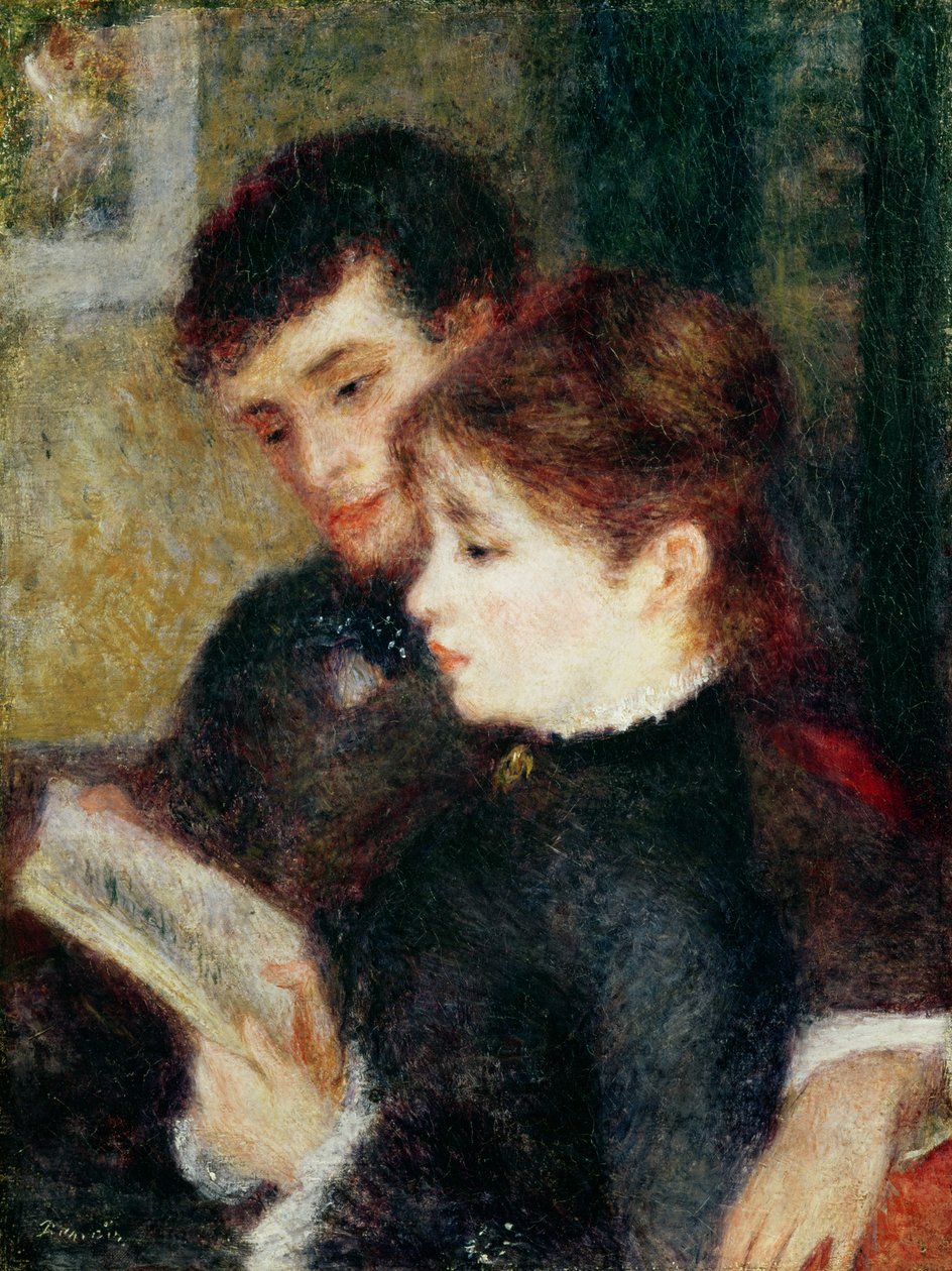Czytanie dla par (Edmond Renoir i Marguerite Legrand) autorstwa Pierre Auguste Renoir