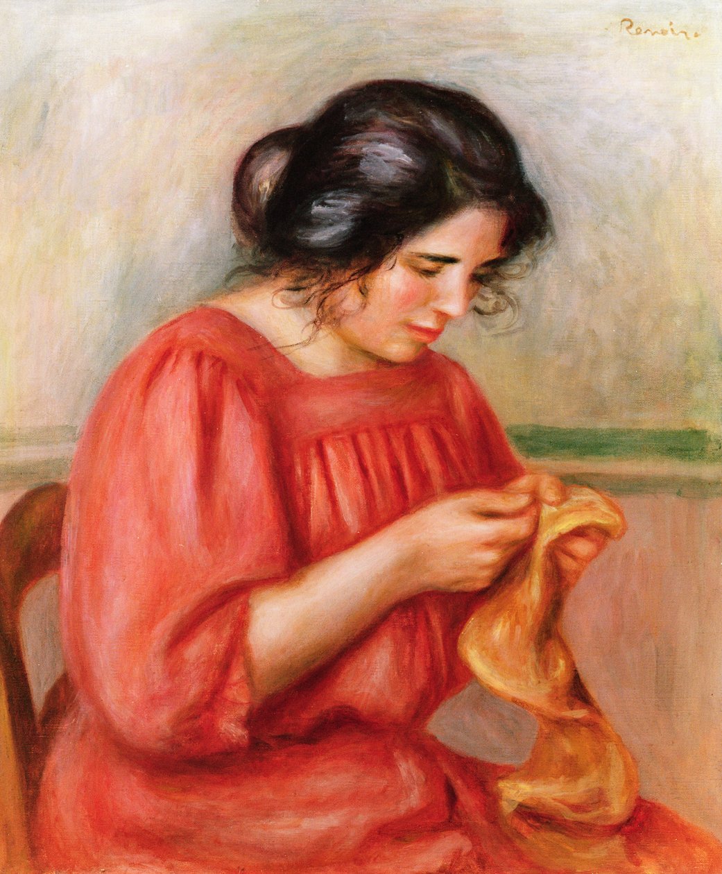 Cerowanie Gabrielle, 1908 autorstwa Pierre Auguste Renoir