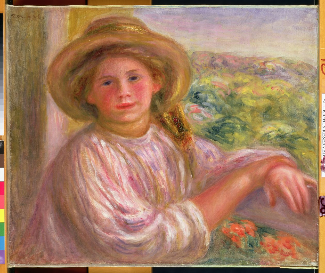 Dziewczyna na balkonie w Cagnes, 1911 autorstwa Pierre Auguste Renoir