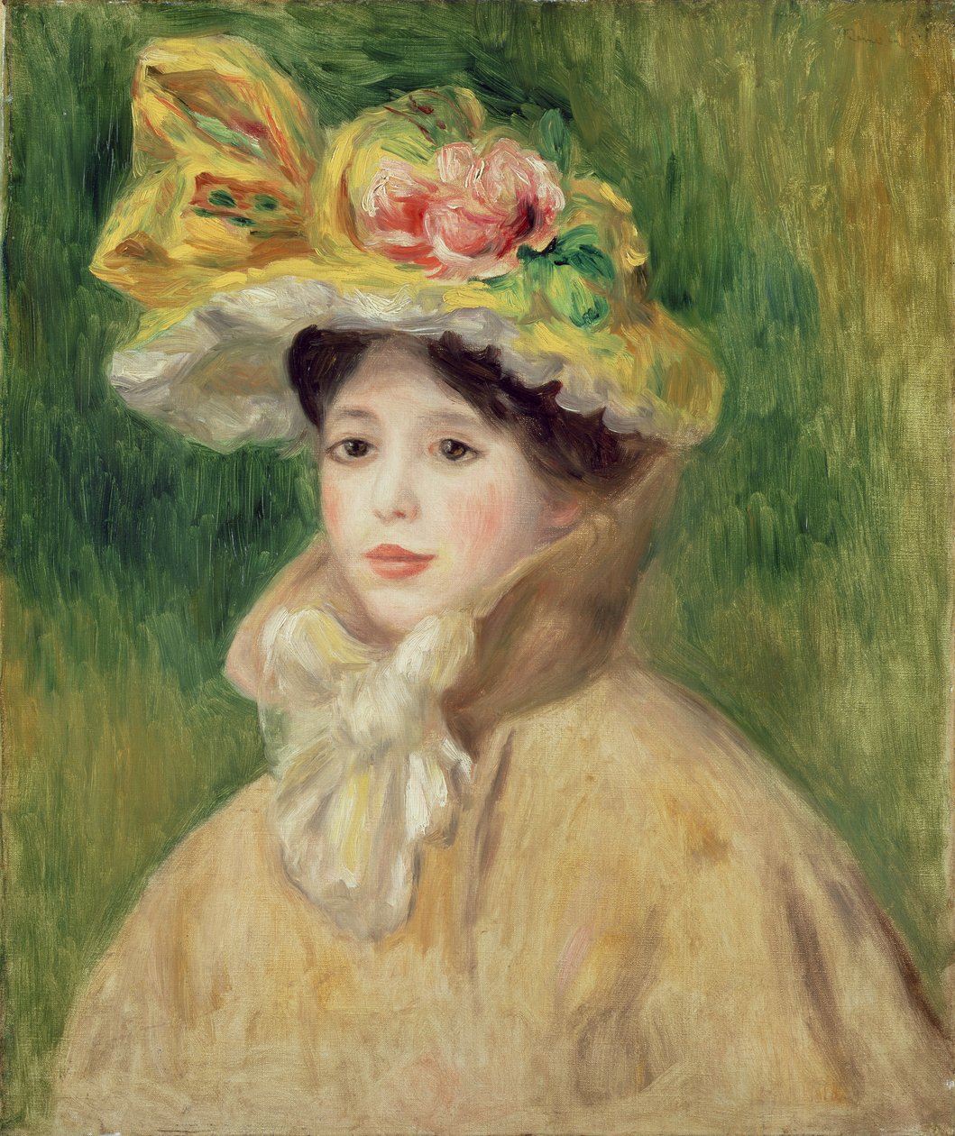 Dziewczyna w żółtej pelerynie, 1901 autorstwa Pierre Auguste Renoir