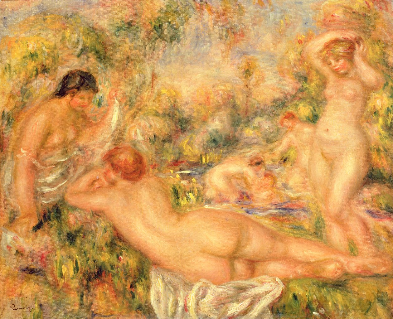 Grupa Kąpiących się, 1918 autorstwa Pierre Auguste Renoir