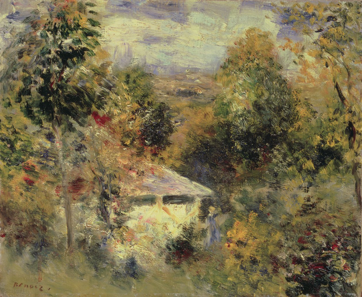 Dom w lesie, 1875 autorstwa Pierre Auguste Renoir