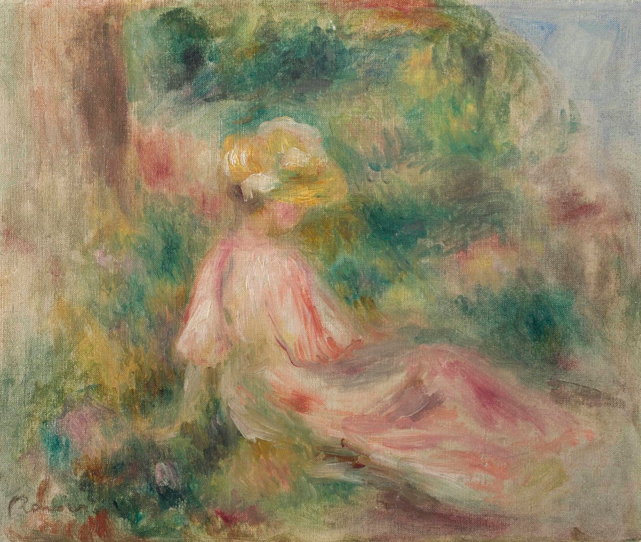 Młoda dziewczyna na łące autorstwa Pierre Auguste Renoir