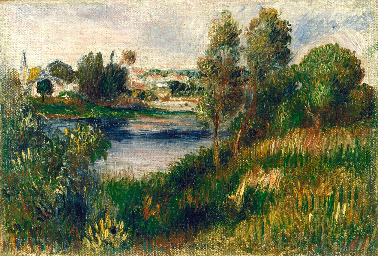 Krajobraz w Vétheuil, c.1890 autorstwa Pierre Auguste Renoir