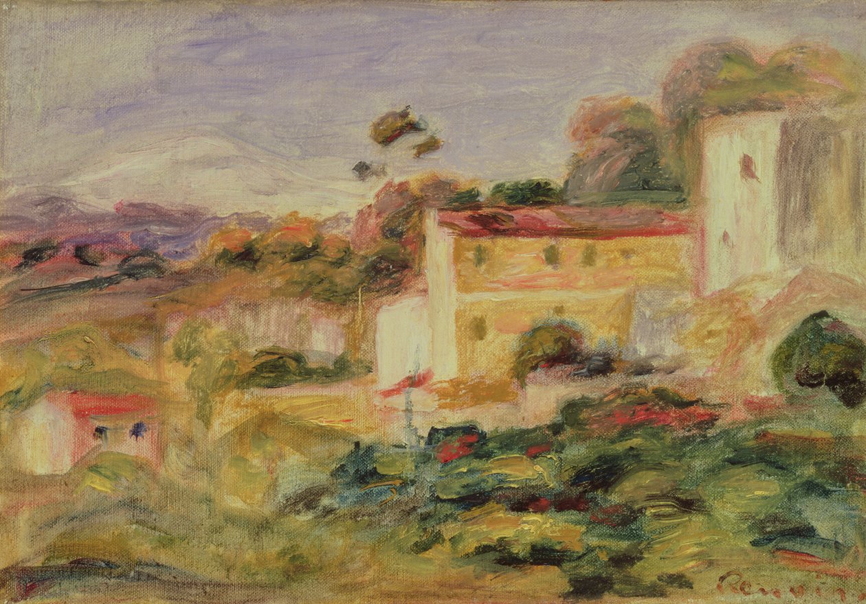 Krajobraz z Domami autorstwa Pierre Auguste Renoir