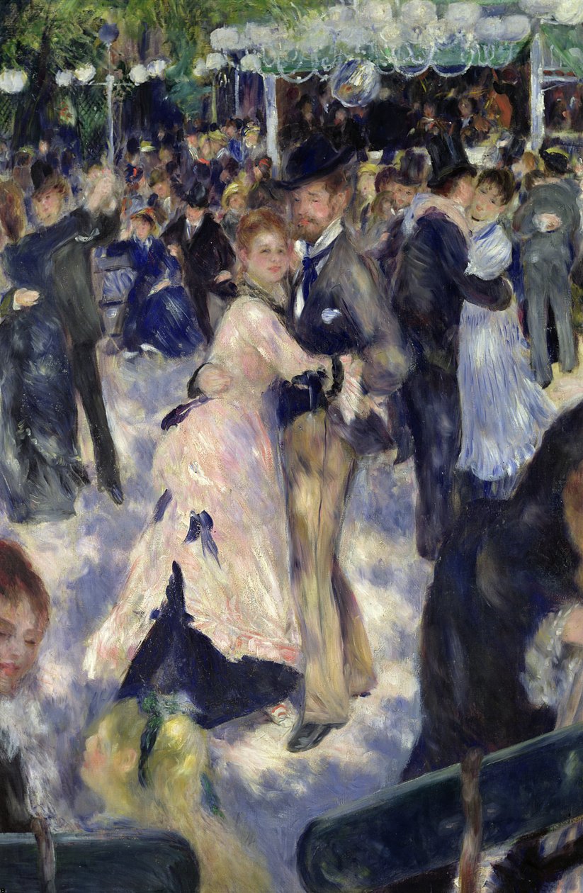 Le Moulin de la Galette, fragment tancerzy, 1876 autorstwa Pierre-Auguste Renoir