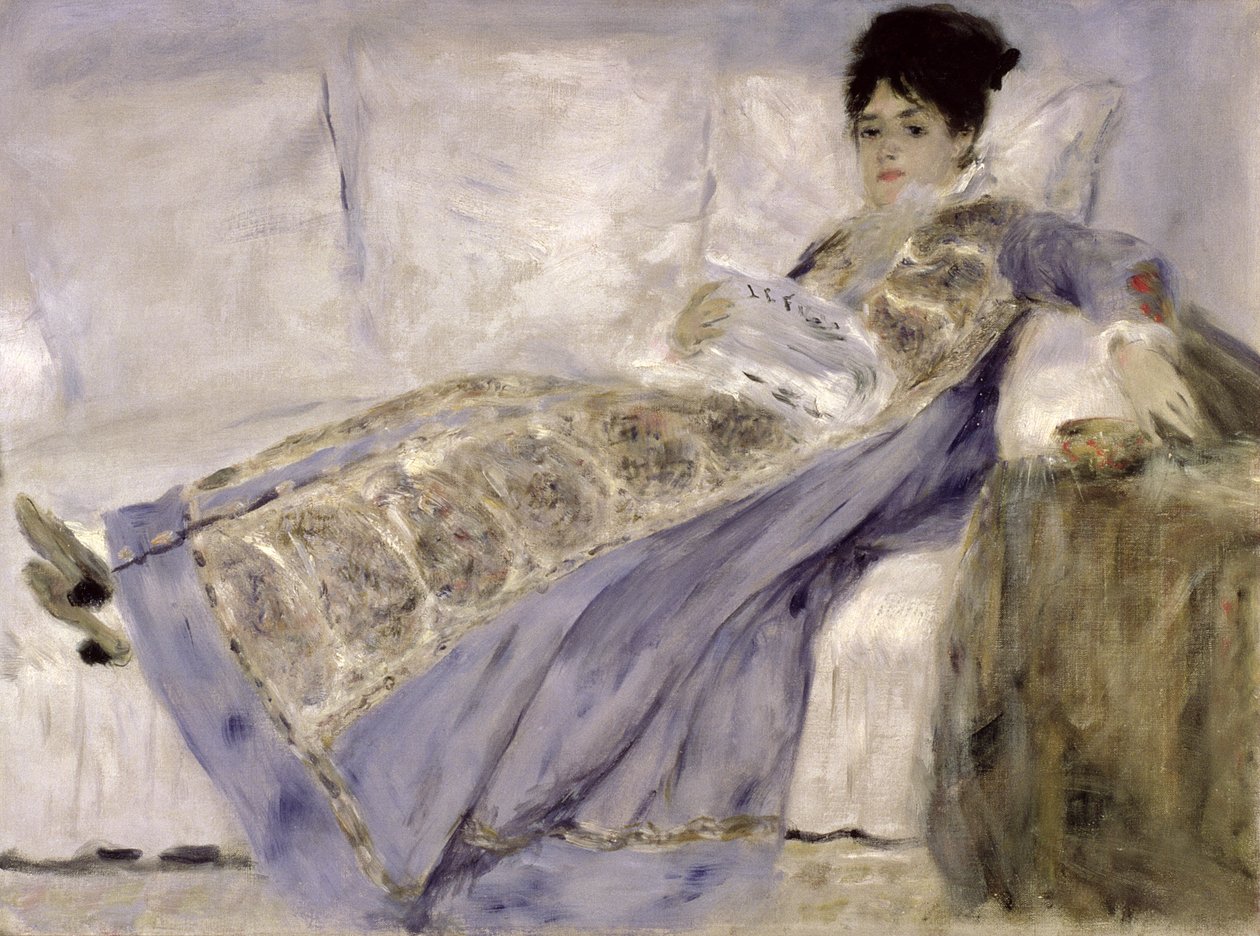 Madame Monet na sofie, ok. 1874 autorstwa Pierre Auguste Renoir