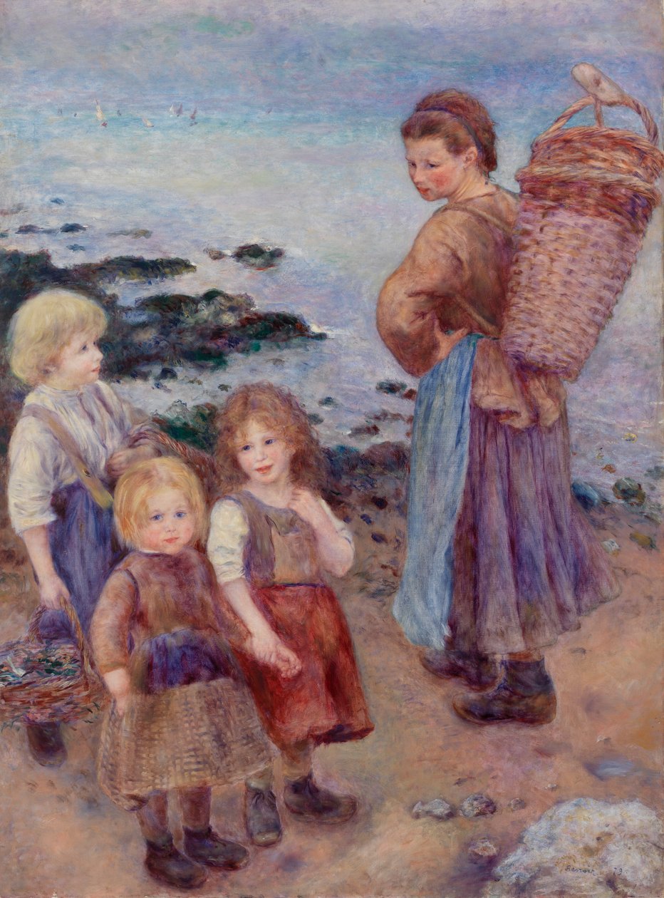 Rybacy omułków w Berneval (rybacy omułków w Berneval, wybrzeże Normandii) autorstwa Pierre Auguste Renoir