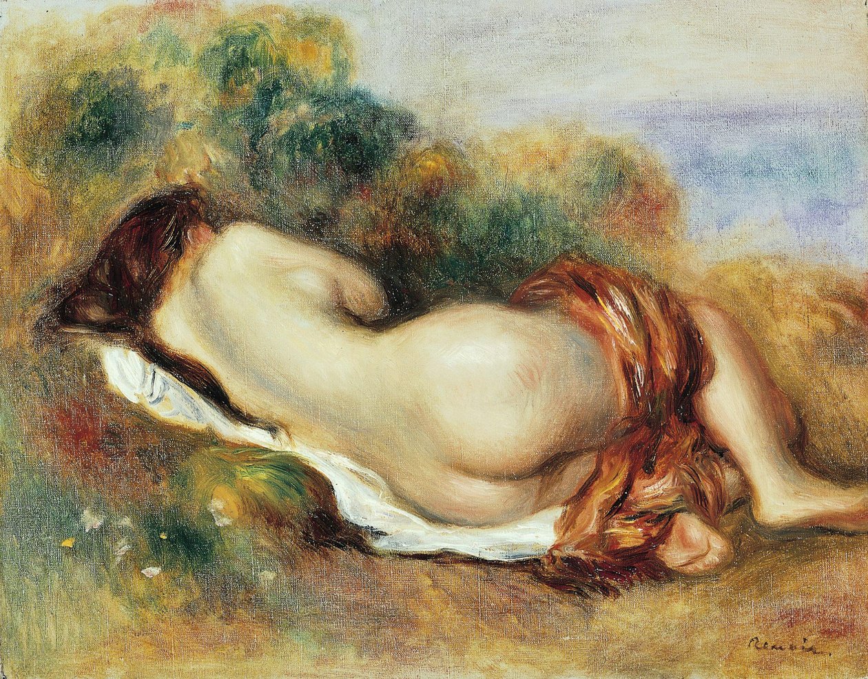 Leżąc nago autorstwa Pierre Auguste Renoir