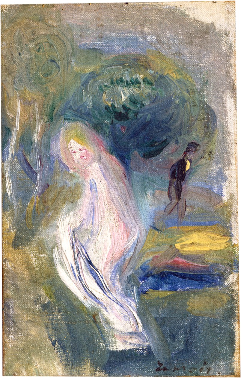 Akt z postacią w tle, c.1882 autorstwa Pierre Auguste Renoir