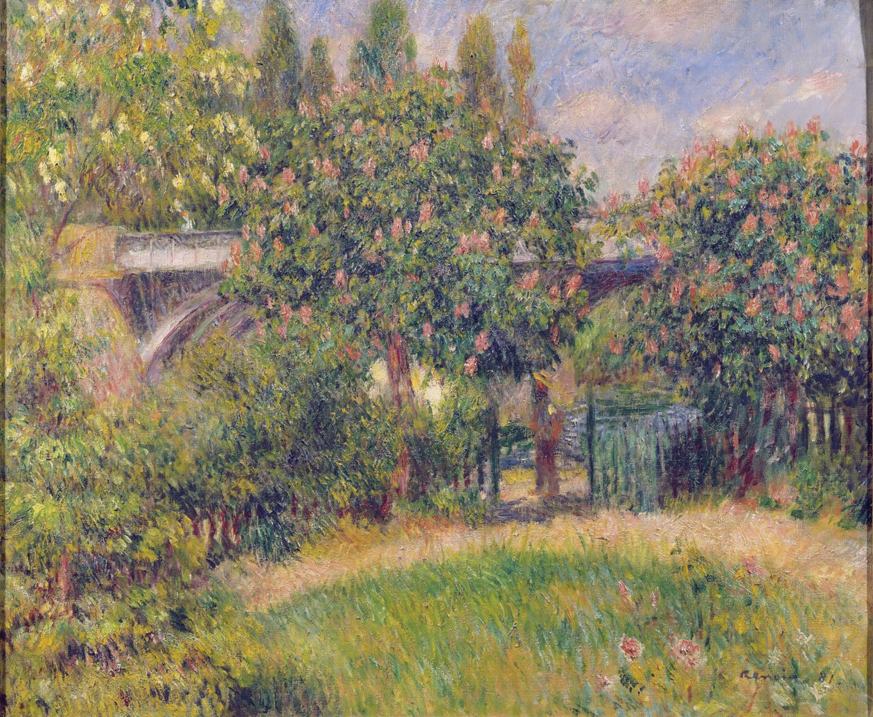 Most kolejowy w Chatou, 1881 autorstwa Pierre Auguste Renoir
