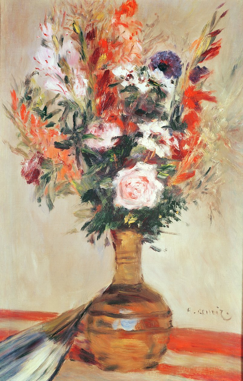 Róże w wazonie, 1872 autorstwa Pierre Auguste Renoir
