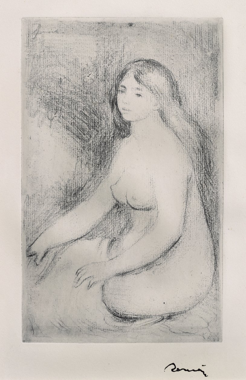 Kąpiący się na siedząco, 1897 autorstwa Pierre Auguste Renoir