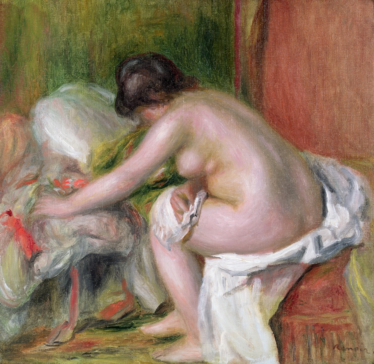 Kąpiący się na siedząco, 1898 autorstwa Pierre Auguste Renoir