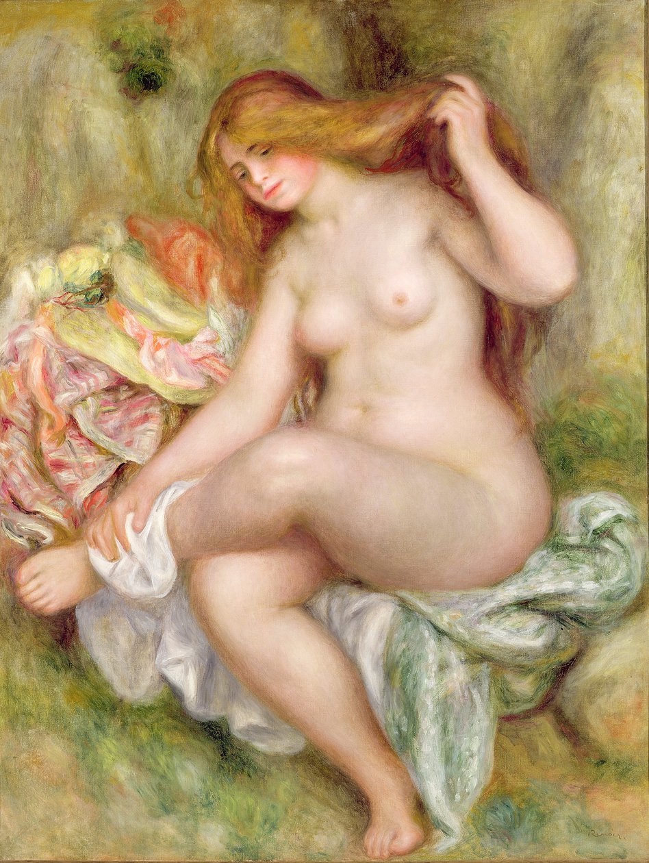 Kąpiący się na siedząco, 1903-06 autorstwa Pierre Auguste Renoir