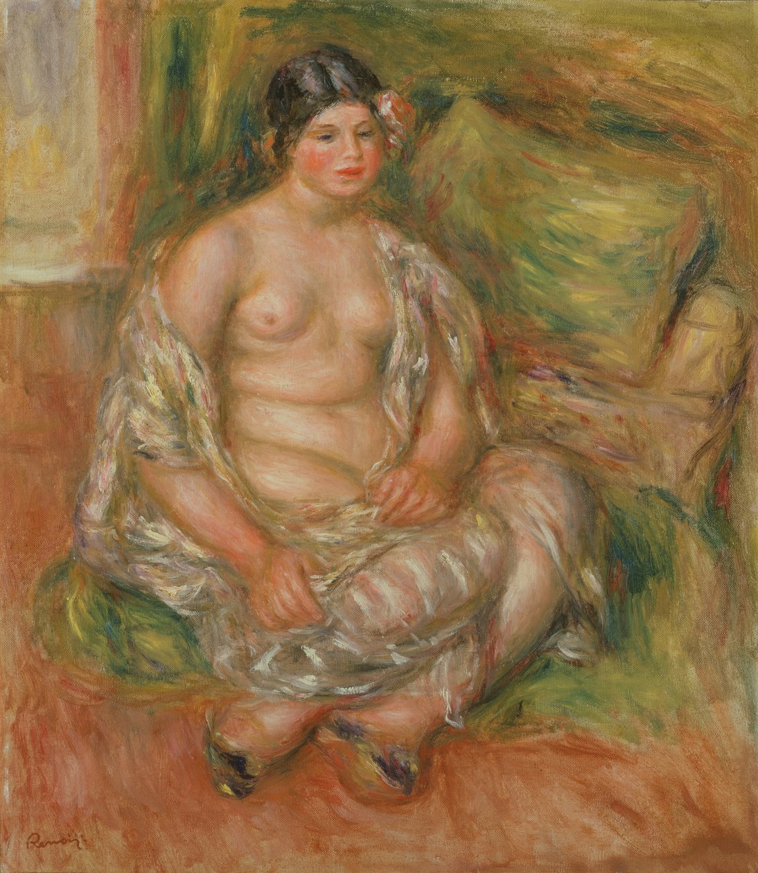 Siedząca Odaliska, 1918 autorstwa Pierre Auguste Renoir