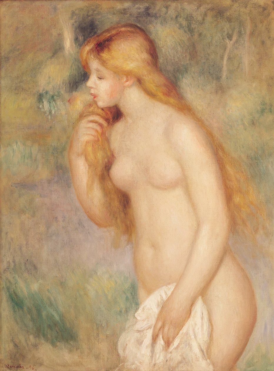Kąpiący się na stojąco, 1896 autorstwa Pierre Auguste Renoir