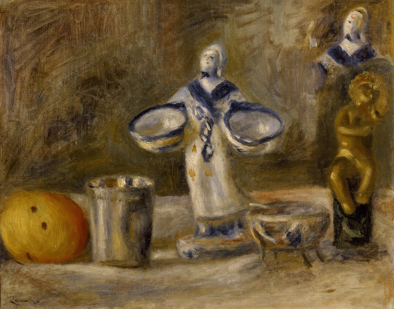 Martwa natura z figurą fajansową, XIX w. autorstwa Pierre Auguste Renoir